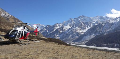 Helicopter at Langtang Village