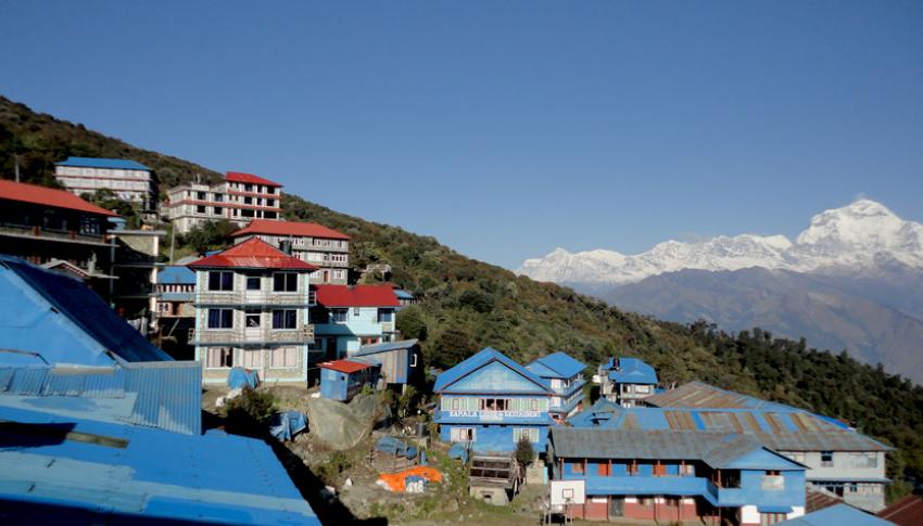 Poon Hill Village with Mountain Background